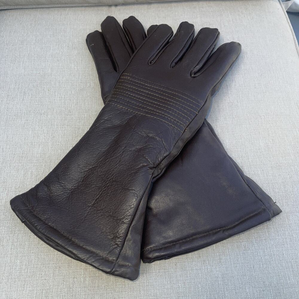Vintage Beau Breed Brown Leather Riding Gloves S Lined